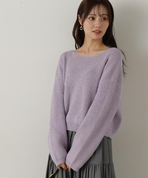 PROPORTION BODY DRESSING（プロポーションボディドレッシング）の「スパンコールニット / 1214270005（ニット/セーター・レディース・ブルー/グレー系その他/ホワイト系その他/パープル・SMALL/MEDIUM）」の18枚目の写真