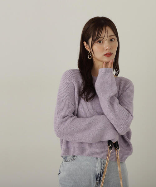 PROPORTION BODY DRESSING（プロポーションボディドレッシング）の「スパンコールニット / 1214270005（ニット/セーター・レディース・ブルー/グレー系その他/ホワイト系その他/パープル・SMALL/MEDIUM）」の20枚目の写真