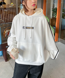 Chillfar | ボックスロゴプリント ラインスリーブプルオーバーパーカー(パーカー)