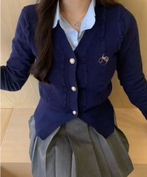 by your closet（バイユアークローゼット）の「ワンポイント ボタンケーブル リブカーディガン（ニット/セーター・メンズ）」