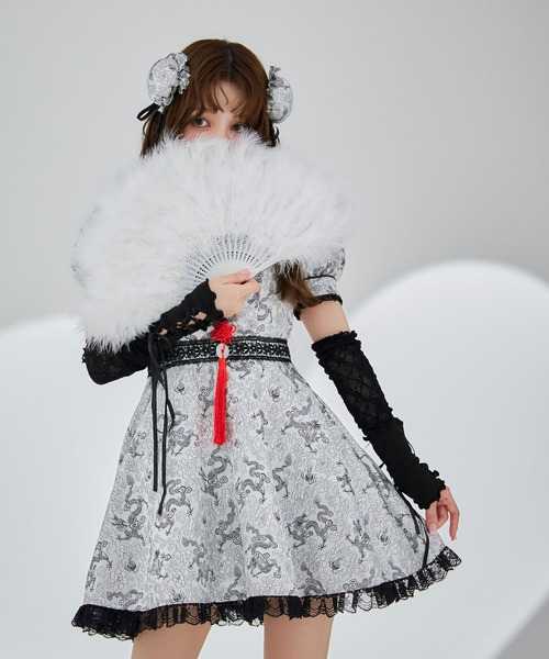 アームウォーマー付きフレアスカートチャイナ 【コスプレ点セット