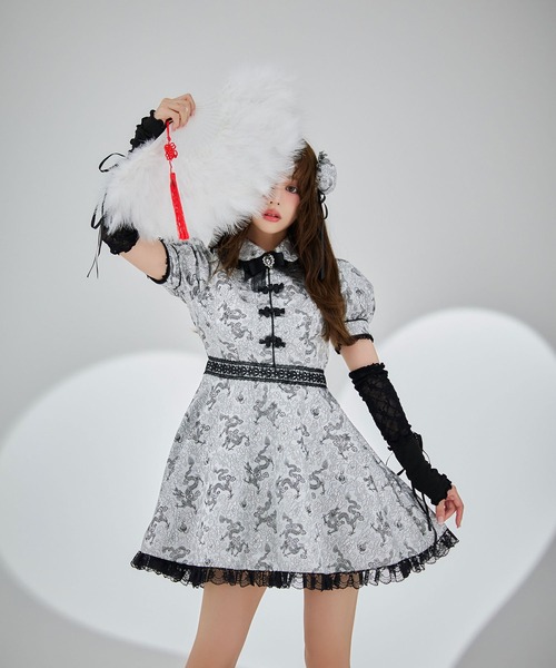 アームウォーマー付きフレアスカートチャイナ 【コスプレ点セット