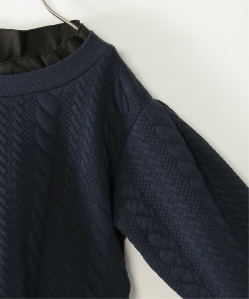 ikka(イッカ)の「フクレジャカード襟裾フリルプルオーバー(120~160cm)(Tシャツ/カットソー・キッズ・ネイビー/ベージュ・120/130/140/150/160)」の5枚目の写真
