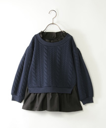 ikka（イッカ）の「フクレジャカード襟裾フリルプルオーバー（120~160cm）（Tシャツ/カットソー・キッズ）」