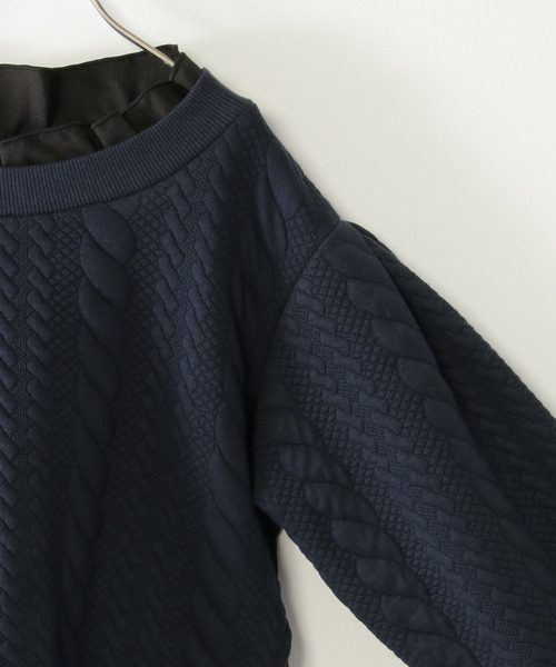 ikka(イッカ)の「フクレジャカード襟裾フリルプルオーバー(120~160cm)(Tシャツ/カットソー・キッズ・ネイビー/ベージュ・120/130/140/150/160)」の14枚目の写真