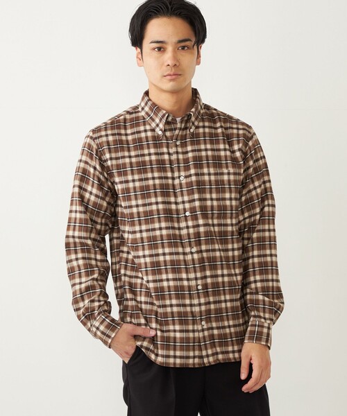 セール】SHIPS Colors: 〈洗濯機可能〉ネル ボタンダウン シャツ