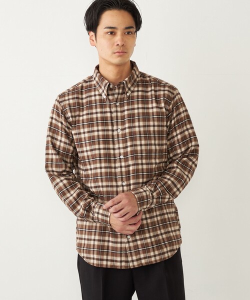 セール】SHIPS Colors: 〈洗濯機可能〉ネル ボタンダウン シャツ