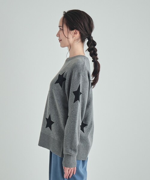 SHOO・LA・RUE（シューラルー）の「◆コーデのアクセントに 星柄ジャカードニット（ニット/セーター・レディース・グレー系3/ホワイト系6・02/01/03/04）」の12枚目の写真