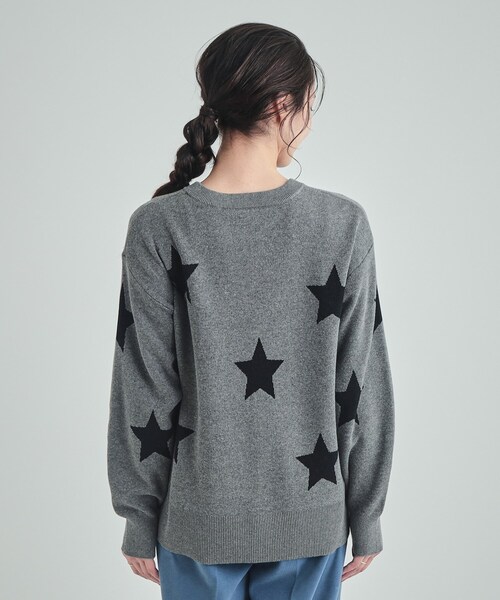コーデのアクセントに 星柄ジャカードニット（ニット/セーター）｜SHOO