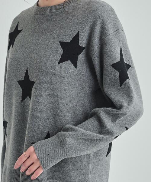 コーデのアクセントに 星柄ジャカードニット（ニット/セーター）｜SHOO