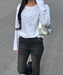 ドットリボンデザインロンT/長袖Tシャツ