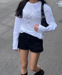 ドットリボンデザインロンT/長袖Tシャツ