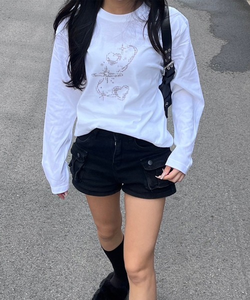 fiere(フィエール)の「ドットリボンデザインロンT/長袖Tシャツ(Tシャツ/カットソー・レディース・ホワイト/A・MEDIUM/LARGE)」の3枚目の写真