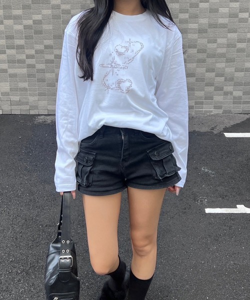 fiere(フィエール)の「ドットリボンデザインロンT/長袖Tシャツ(Tシャツ/カットソー・レディース・ホワイト/A・MEDIUM/LARGE)」の6枚目の写真