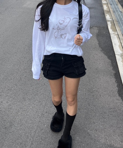 fiere(フィエール)の「ドットリボンデザインロンT/長袖Tシャツ(Tシャツ/カットソー・レディース・ホワイト/A・MEDIUM/LARGE)」の8枚目の写真