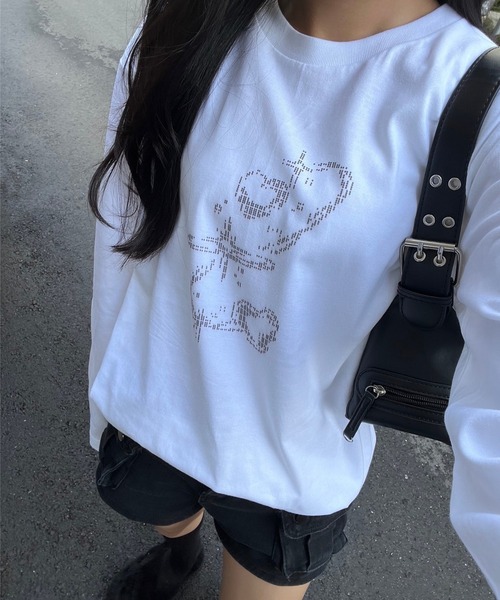 fiere(フィエール)の「ドットリボンデザインロンT/長袖Tシャツ(Tシャツ/カットソー・レディース・ホワイト/A・MEDIUM/LARGE)」の9枚目の写真