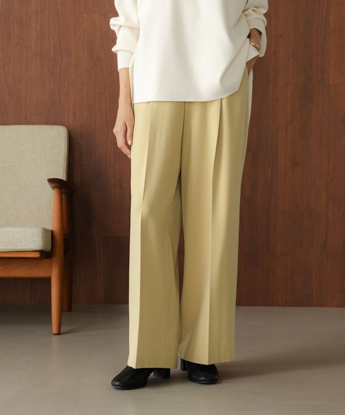 Elura（エルーラ）の「スリムウォームワイドパンツ＜低身長サイズあり＞/133680（その他パンツ・レディース・ライトイエロー/ブラック系その他/ブラック/ベージュ/ネイビー/ライトグレー・FREE(S)/LARGE/MEDIUM/X-LARGE）」の6枚目の写真