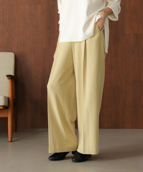 Elura（エルーラ）の「スリムウォームワイドパンツ＜低身長サイズあり＞/133680（その他パンツ・レディース・ライトイエロー/ブラック系その他/ブラック/ベージュ/ネイビー/ライトグレー・FREE(S)/LARGE/MEDIUM/X-LARGE）」の12枚目の写真