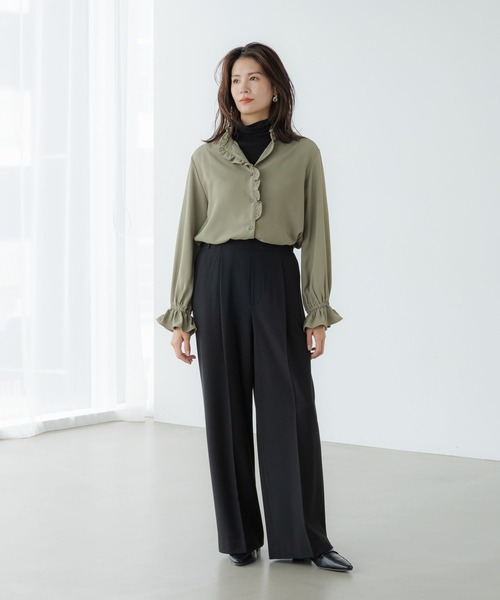 Elura（エルーラ）の「スリムウォームワイドパンツ＜低身長サイズあり＞/133680（その他パンツ・レディース・ライトイエロー/ブラック系その他/ブラック/ベージュ/ネイビー/ライトグレー・FREE(S)/LARGE/MEDIUM/X-LARGE）」の22枚目の写真