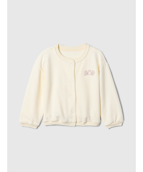 GAP(ギャップ)の「babyGap ヴィンテージソフト GAPロゴ カーディガン(カーディガン/ボレロ・キッズ・アイボリー/ブラック・110cm/90cm/80cm/100cm/70cm/105cm/95cm)」の1枚目の写真
