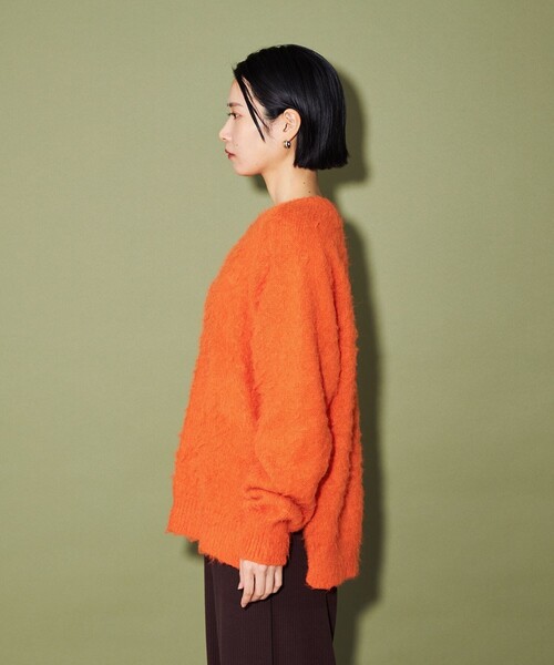 CITEN（シテン）の「＜CITEN＞ シャギーニット（ニット/セーター・レディース・ライトグレー/コバルトブルー/オレンジ/ダークグレー・FREE）」の5枚目の写真