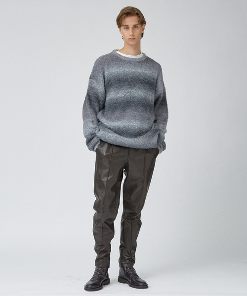 AH ABAHOUSE（エーエイチアバハウス）の「【AH ABAHOUSE】ブークレーヤーン グラデーション ニット（ニット/セーター・メンズ・パープル/ブラック/ブラウン・48/46）」の15枚目の写真