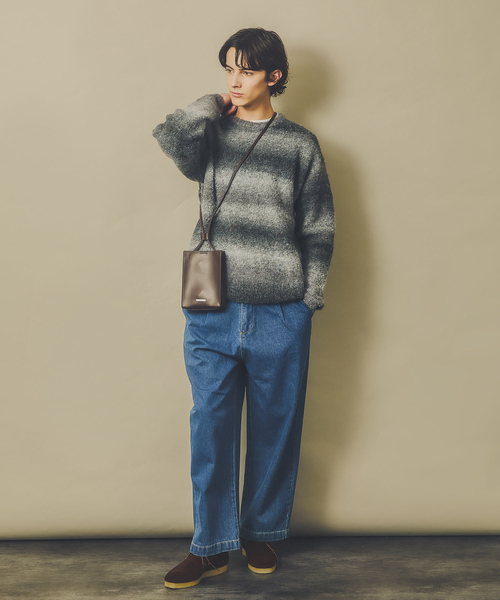 AH ABAHOUSE（エーエイチアバハウス）の「【AH ABAHOUSE】ブークレーヤーン グラデーション ニット（ニット/セーター・メンズ・パープル/ブラック/ブラウン・48/46）」の16枚目の写真