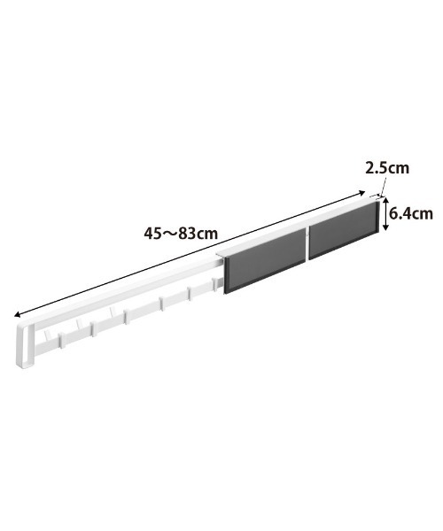 tower（タワー）の「tower（タワー）マグネット冷蔵庫横隠せるスライドフック（キッチン収納・レディース・ブラック/ホワイト・ONE SIZE）」の16枚目の写真