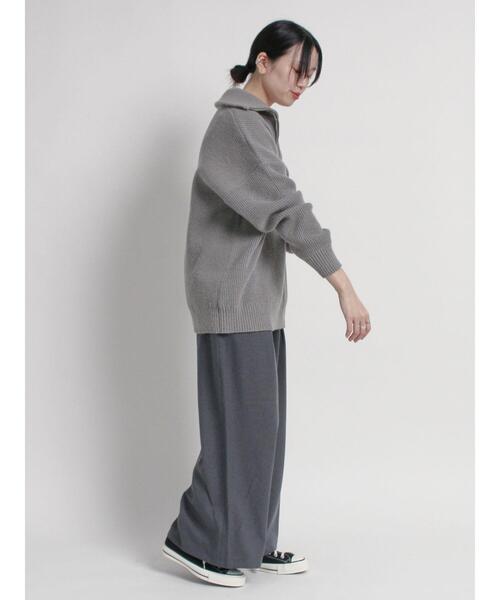 sm2rhythm（サマンサモスモスリズム）の「ハーフジップニットプルオーバー（ニット/セーター・レディース・オフホワイト/グリーン/グレー・F）」の12枚目の写真