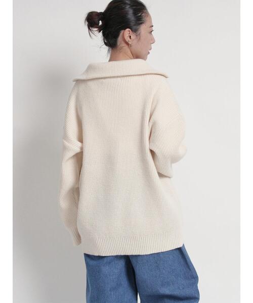 sm2rhythm（サマンサモスモスリズム）の「ハーフジップニットプルオーバー（ニット/セーター・レディース・オフホワイト/グリーン/グレー・F）」の15枚目の写真