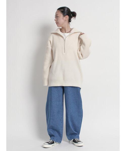 sm2rhythm（サマンサモスモスリズム）の「ハーフジップニットプルオーバー（ニット/セーター・レディース・オフホワイト/グリーン/グレー・F）」の18枚目の写真