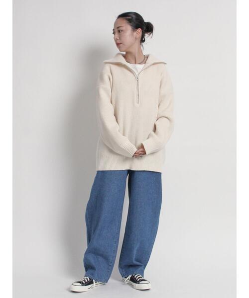 sm2rhythm（サマンサモスモスリズム）の「ハーフジップニットプルオーバー（ニット/セーター・レディース・オフホワイト/グリーン/グレー・F）」の19枚目の写真