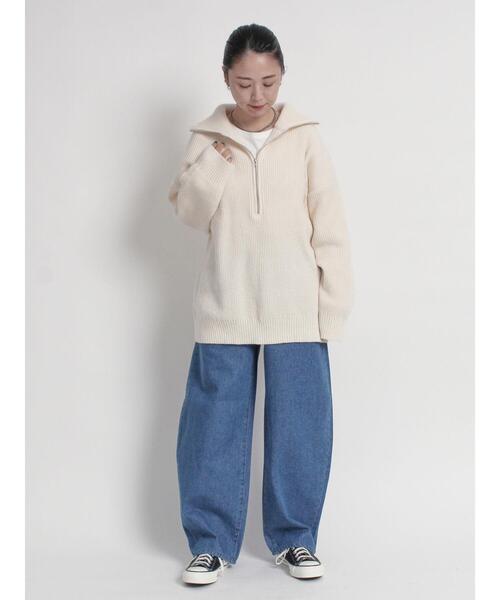 sm2rhythm（サマンサモスモスリズム）の「ハーフジップニットプルオーバー（ニット/セーター・レディース・オフホワイト/グリーン/グレー・F）」の20枚目の写真