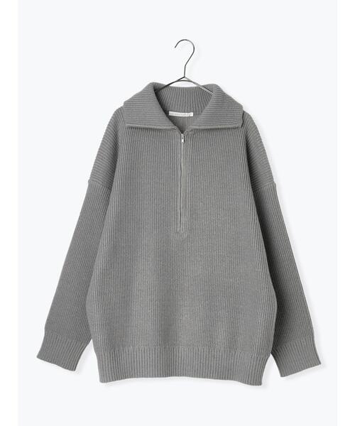 sm2rhythm（サマンサモスモスリズム）の「ハーフジップニットプルオーバー（ニット/セーター・レディース・オフホワイト/グリーン/グレー・F）」の21枚目の写真