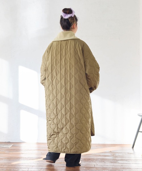 MARKEY'S(マーキーズ)の「キルティングハイカラーコート/おとな(その他アウター・レディース・ブラック/カーキ・160cm)」の8枚目の写真