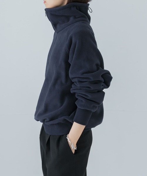 URBAN RESEARCH（アーバンリサーチ）の「フリースハーフジッププルオーバー（Tシャツ/カットソー・レディース・オフホワイト/ネイビー・FREE）」の12枚目の写真