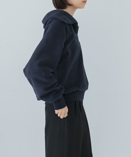 URBAN RESEARCH（アーバンリサーチ）の「フリースハーフジッププルオーバー（Tシャツ/カットソー・レディース・オフホワイト/ネイビー・FREE）」の15枚目の写真