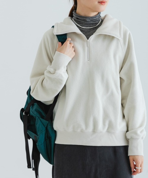 URBAN RESEARCH（アーバンリサーチ）の「フリースハーフジッププルオーバー（Tシャツ/カットソー・レディース・オフホワイト/ネイビー・FREE）」の19枚目の写真