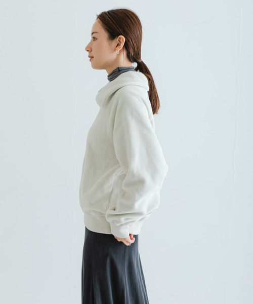 URBAN RESEARCH（アーバンリサーチ）の「フリースハーフジッププルオーバー（Tシャツ/カットソー・レディース・オフホワイト/ネイビー・FREE）」の22枚目の写真