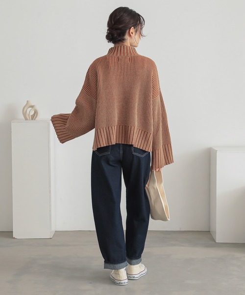 n'OrLABEL（ノアールレーベル）の「『配色二重臼ラメハイネックニット』（ニット/セーター・レディース・ブラック/ベージュ/ブルー・FREE）」の22枚目の写真