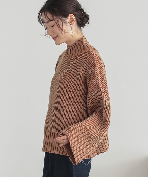 n'OrLABEL（ノアールレーベル）の「『配色二重臼ラメハイネックニット』（ニット/セーター・レディース・ブラック/ベージュ/ブルー・FREE）」の18枚目の写真