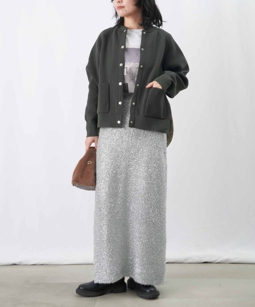 【セール】LC/LLL 中綿ニットブルゾン / 片畦ニット×中綿ドッキングブルゾン（ブルゾン）｜LUCA/LADY LUCK LUCA（ルカ/レディラックルカ）