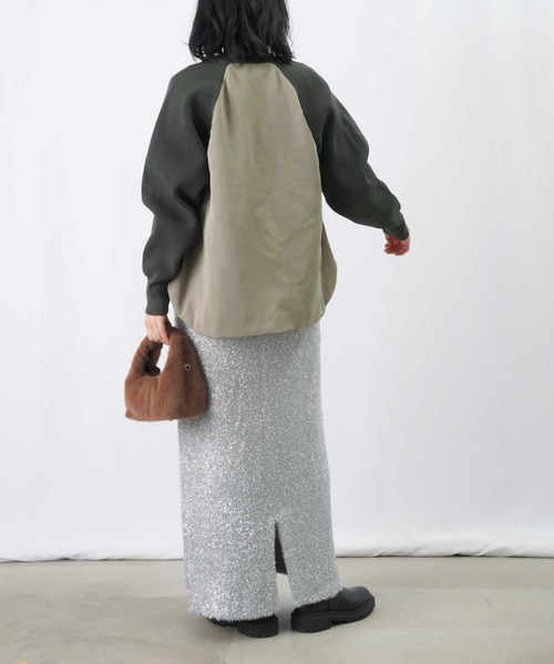 【セール】LC/LLL 中綿ニットブルゾン / 片畦ニット×中綿ドッキングブルゾン（ブルゾン）｜LUCA/LADY LUCK LUCA（ルカ/レディラックルカ）