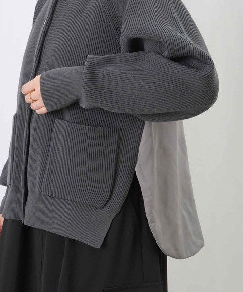 【セール】LC/LLL 中綿ニットブルゾン / 片畦ニット×中綿ドッキングブルゾン（ブルゾン）｜LUCA/LADY LUCK LUCA（ルカ/レディラックルカ）