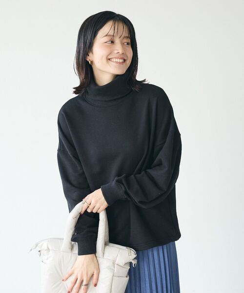 CRAFT STANDARD BOUTIQUE（クラフトスタンダードブティック）の「【ユニセックス】裏毛タートルスウェット（スウェット・レディース・ブラック/ホワイト系その他/カーキ・M/L/XL）」の4枚目の写真