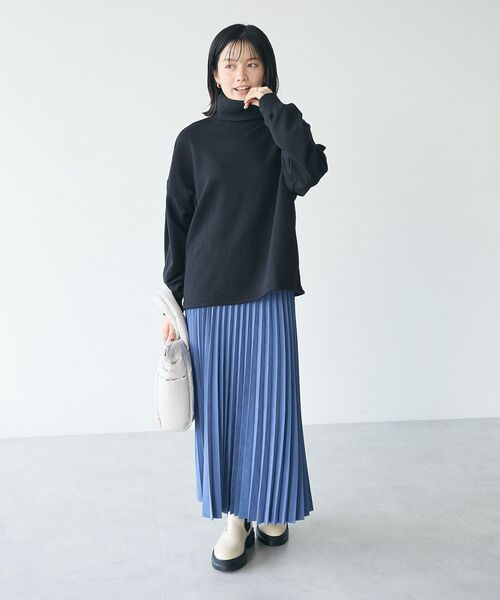 CRAFT STANDARD BOUTIQUE（クラフトスタンダードブティック）の「【ユニセックス】裏毛タートルスウェット（スウェット・レディース・ブラック/ホワイト系その他/カーキ・M/L/XL）」の7枚目の写真