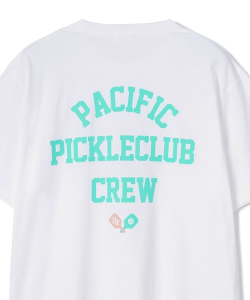 Pacific PICKLE CLUB(パシフィックピックルクラブ)の「PPC COLLEGE LOGO T-SHIRT(Tシャツ/カットソー・メンズ・ネイビー/ホワイト・S/M/L/XL)」の4枚目の写真
