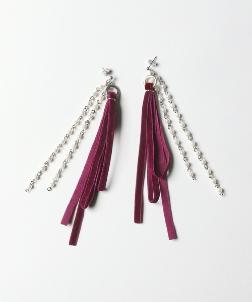 HARE（ハレ）の「ベロアリボンピアス(HARE)（ピアス（両耳用）・レディース・ブラック/レッド・FREE）」の14枚目の写真