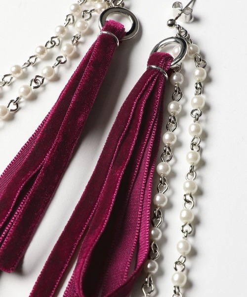 HARE（ハレ）の「ベロアリボンピアス(HARE)（ピアス（両耳用）・レディース・ブラック/レッド・FREE）」の15枚目の写真