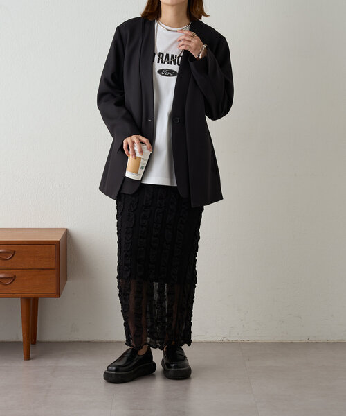 SHENERY（シーナリー）の「《2way仕様》2WAYジャケット（テーラードジャケット・レディース・ベージュ/ブラック・FREE）」の6枚目の写真